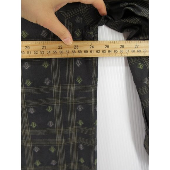 Tommy Bahama Shirt Large Silk Hawaiian Performance Plaid Palm AOP - Picture 6 of 11